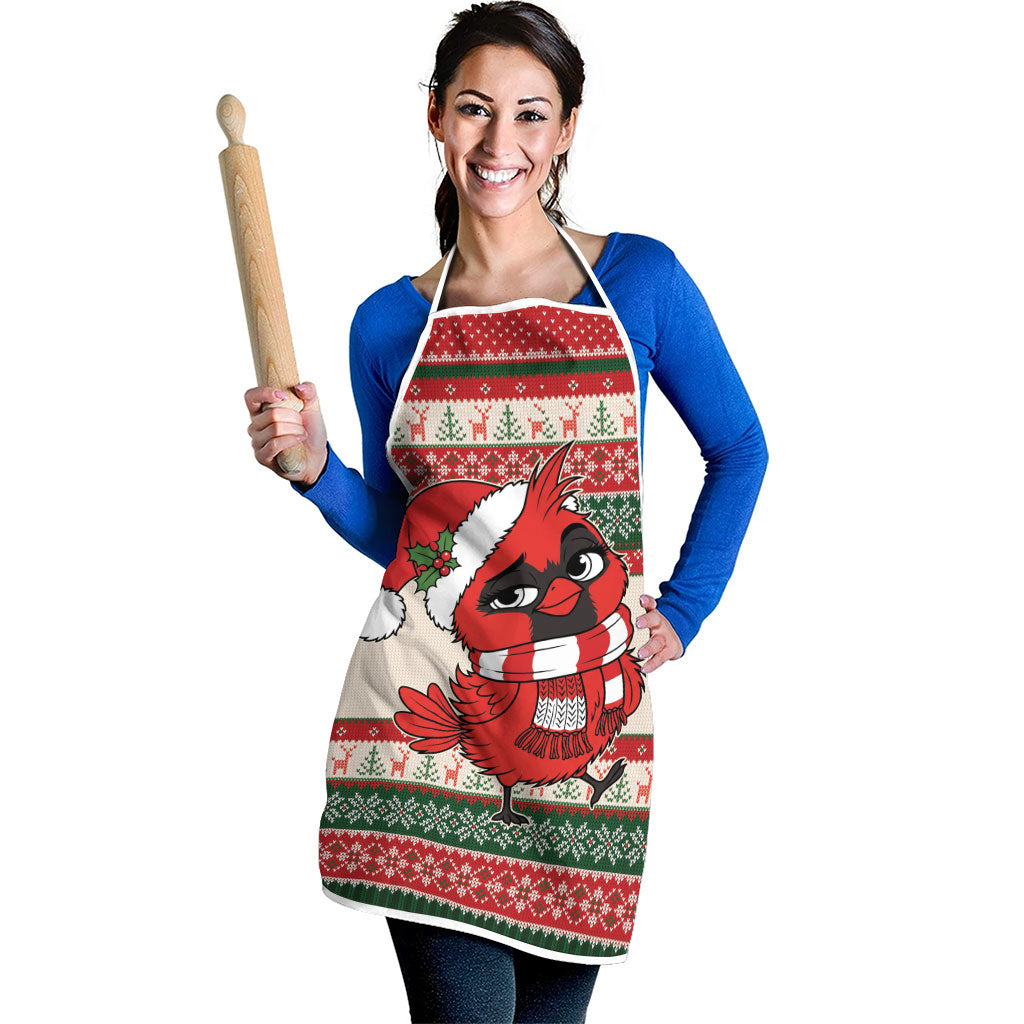 Aussie Cardinal Christmas Apron Festive Knitted Pattern Inspired