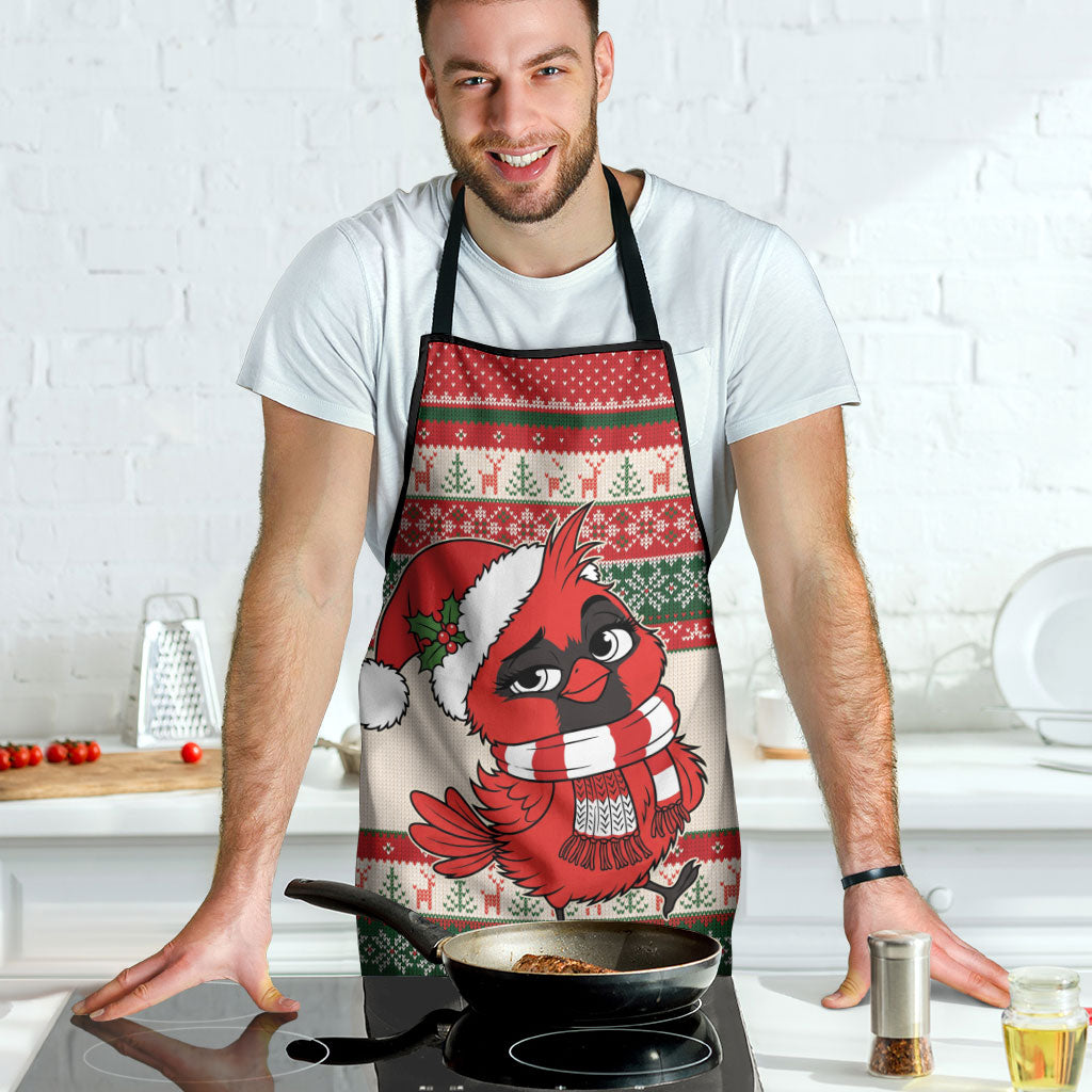 Aussie Cardinal Christmas Apron Festive Knitted Pattern Inspired