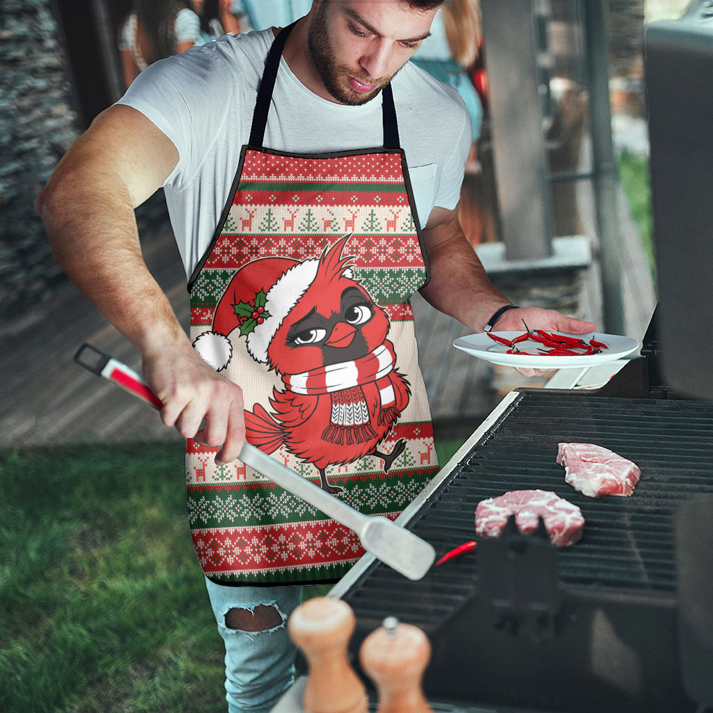 Aussie Cardinal Christmas Apron Festive Knitted Pattern Inspired