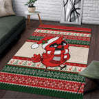 Aussie Cardinal Christmas Area Rug Festive Knitted Pattern Inspired