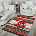 Aussie Cardinal Christmas Area Rug Festive Knitted Pattern Inspired