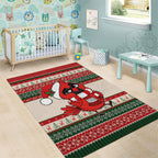 Aussie Cardinal Christmas Area Rug Festive Knitted Pattern Inspired