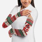 Aussie Cardinal Christmas Arm Sleeves Festive Knitted Pattern Inspired