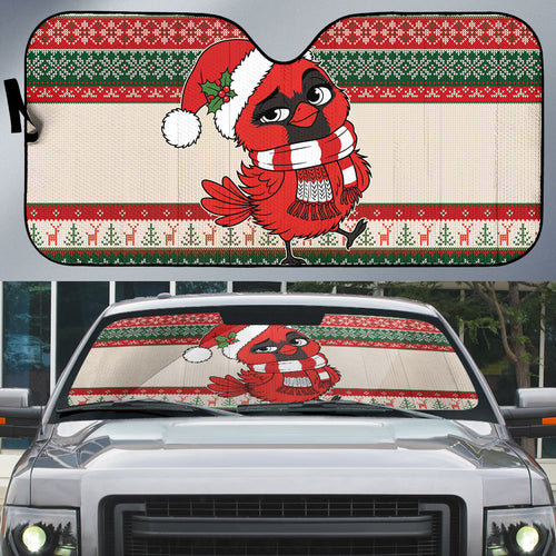 Aussie Cardinal Christmas Auto Sun Shade Festive Knitted Pattern Inspired