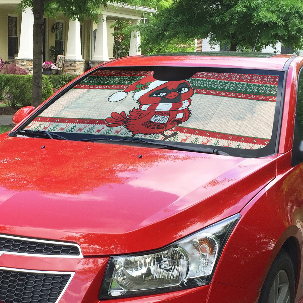 Aussie Cardinal Christmas Auto Sun Shade Festive Knitted Pattern Inspired
