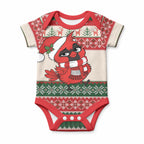 Aussie Cardinal Christmas Baby Onesie Festive Knitted Pattern Inspired