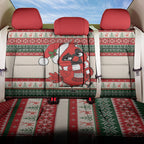 Aussie Cardinal Christmas Back Car Seat Cover Festive Knitted Pattern Inspired