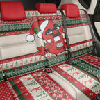 Aussie Cardinal Christmas Back Car Seat Cover Festive Knitted Pattern Inspired
