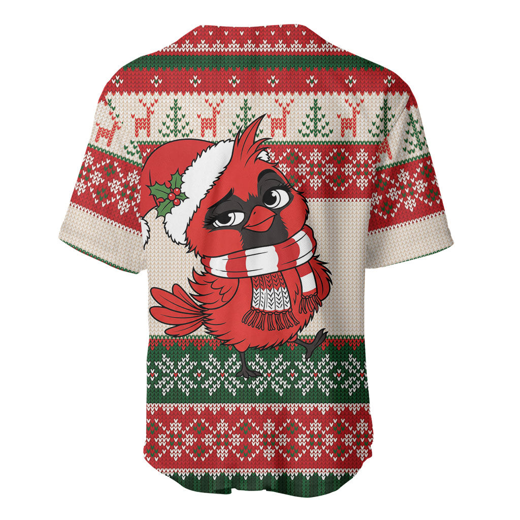 Aussie Cardinal Christmas Baseball Jersey Festive Knitted Pattern Inspired
