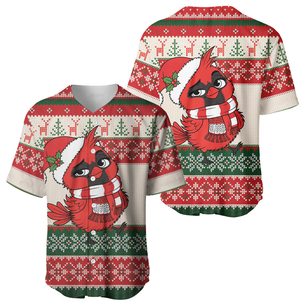 Aussie Cardinal Christmas Baseball Jersey Festive Knitted Pattern Inspired