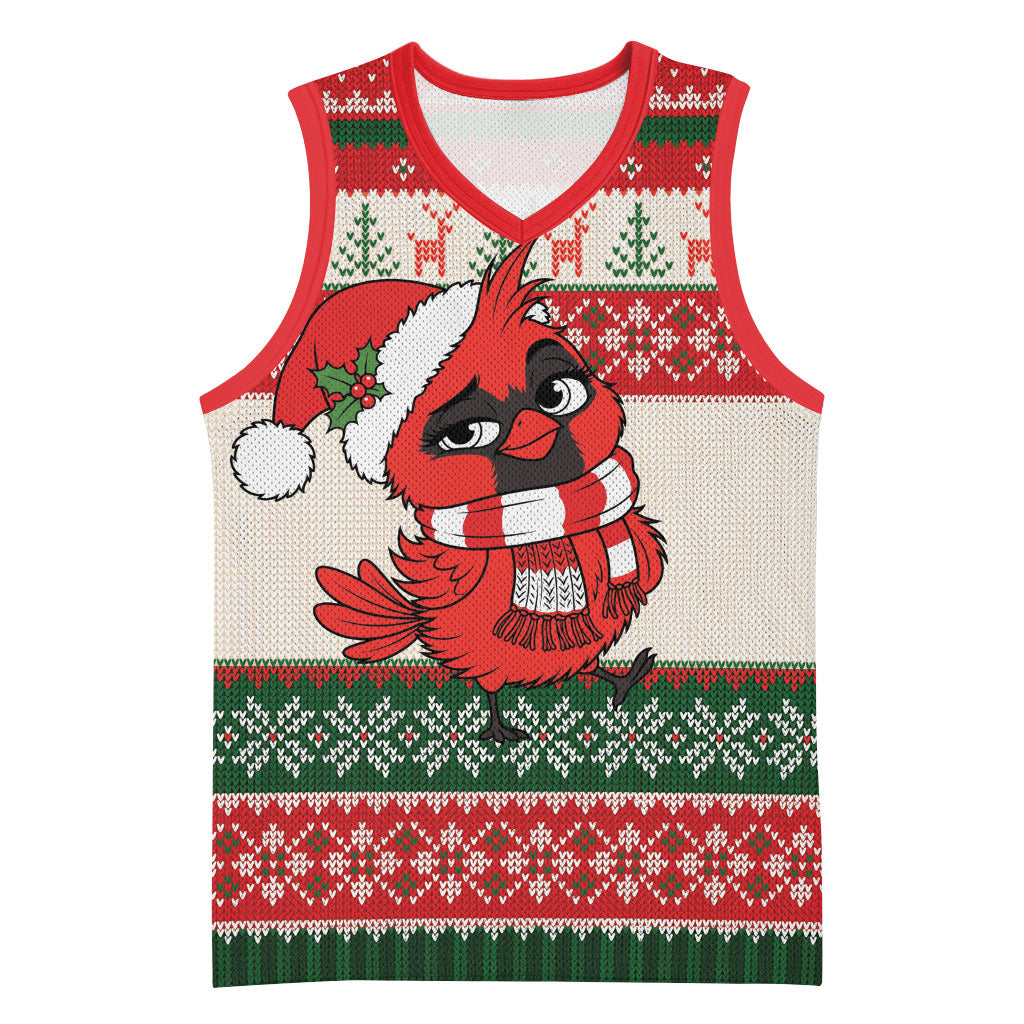 Aussie Cardinal Christmas Basketball Jersey Festive Knitted Pattern Inspired
