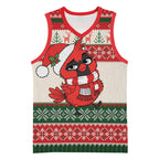 Aussie Cardinal Christmas Basketball Jersey Festive Knitted Pattern Inspired