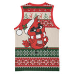 Aussie Cardinal Christmas Basketball Jersey Festive Knitted Pattern Inspired