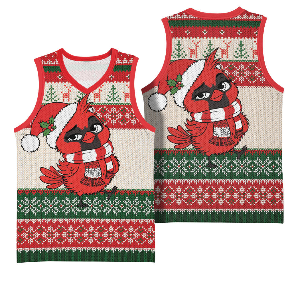 Aussie Cardinal Christmas Basketball Jersey Festive Knitted Pattern Inspired