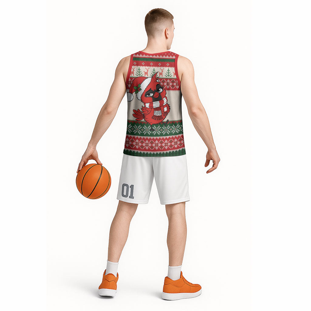 Aussie Cardinal Christmas Basketball Jersey Festive Knitted Pattern Inspired