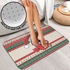 Aussie Cardinal Christmas Bathroom Set Festive Knitted Pattern Inspired