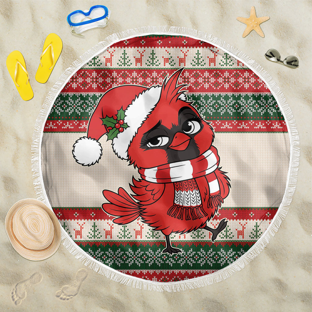 Aussie Cardinal Christmas Beach Blanket Festive Knitted Pattern Inspired