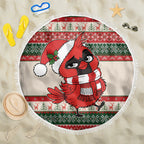 Aussie Cardinal Christmas Beach Blanket Festive Knitted Pattern Inspired