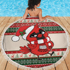 Aussie Cardinal Christmas Beach Blanket Festive Knitted Pattern Inspired