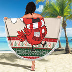 Aussie Cardinal Christmas Beach Blanket Festive Knitted Pattern Inspired