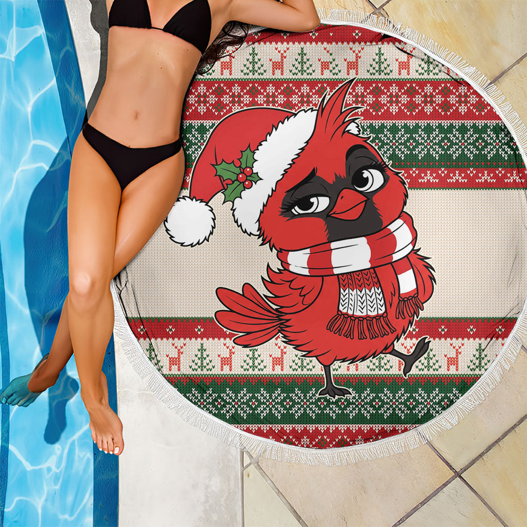 Aussie Cardinal Christmas Beach Blanket Festive Knitted Pattern Inspired