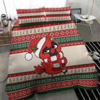 Aussie Cardinal Christmas Bedding Set Festive Knitted Pattern Inspired