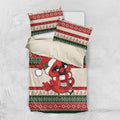 Aussie Cardinal Christmas Bedding Set Festive Knitted Pattern Inspired