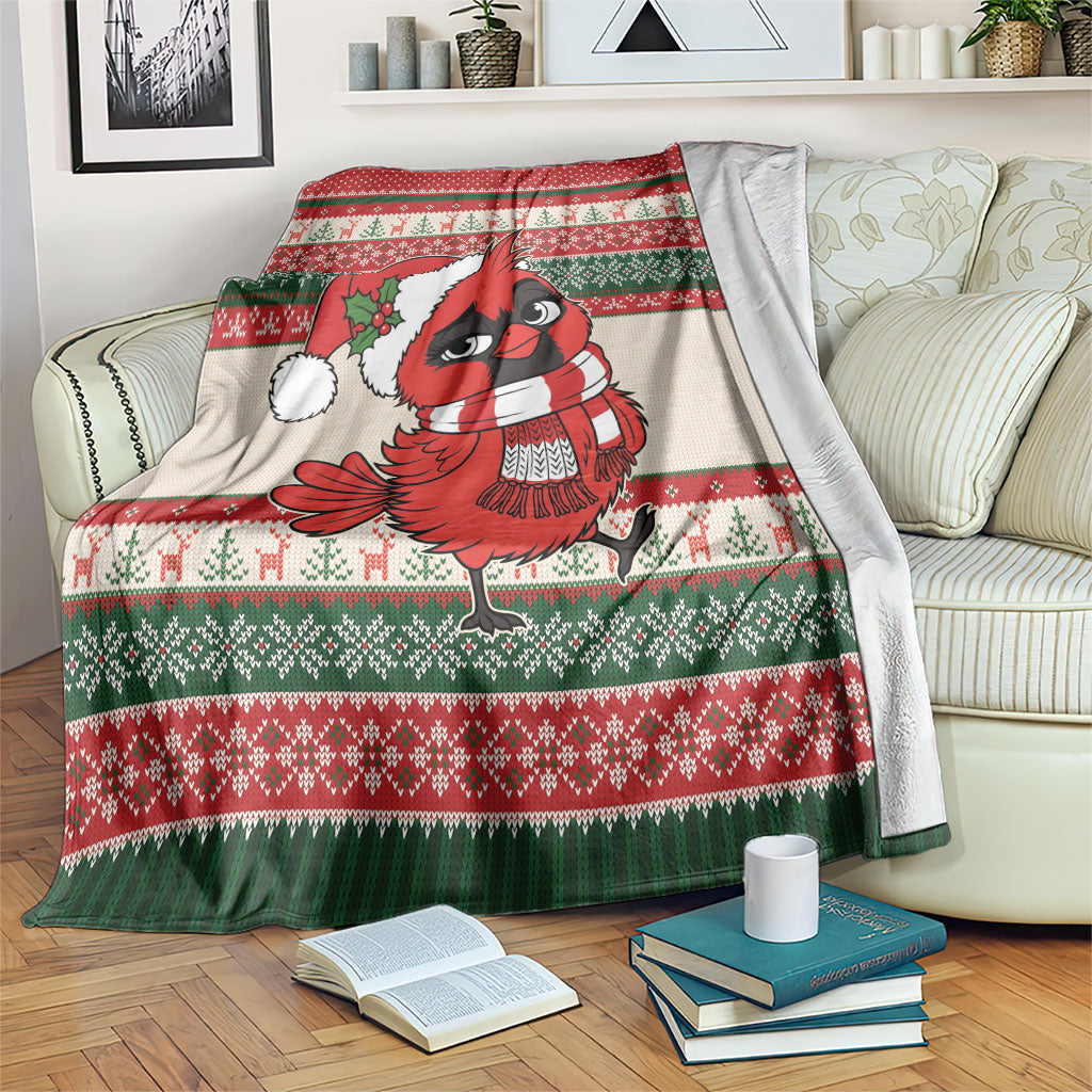Aussie Cardinal Christmas Blanket Festive Knitted Pattern Inspired