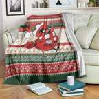 Aussie Cardinal Christmas Blanket Festive Knitted Pattern Inspired