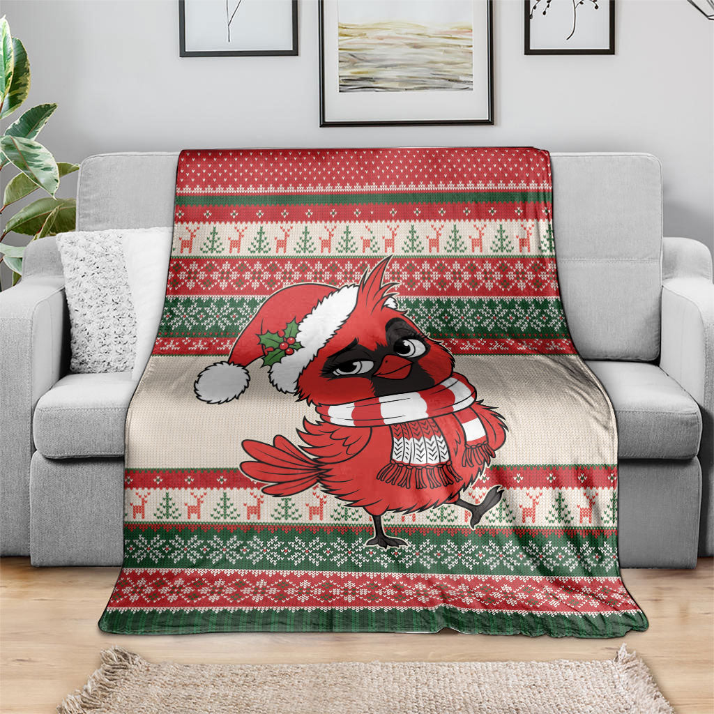 Aussie Cardinal Christmas Blanket Festive Knitted Pattern Inspired