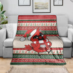 Aussie Cardinal Christmas Blanket Festive Knitted Pattern Inspired