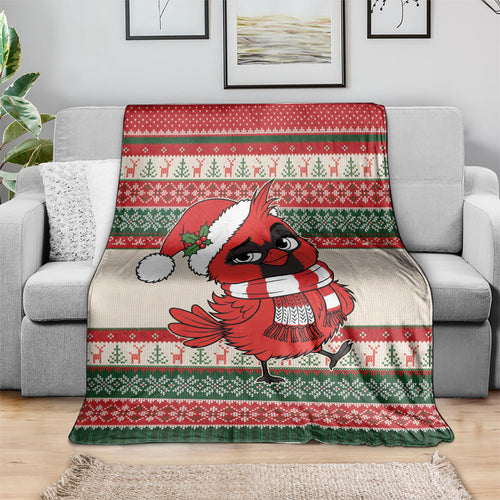 Aussie Cardinal Christmas Blanket Festive Knitted Pattern Inspired