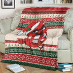Aussie Cardinal Christmas Blanket Festive Knitted Pattern Inspired