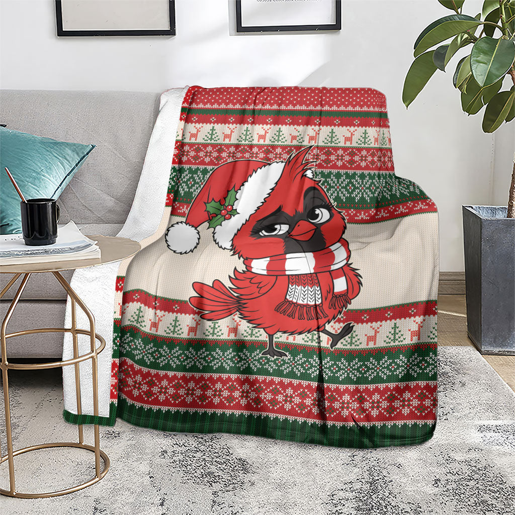 Aussie Cardinal Christmas Blanket Festive Knitted Pattern Inspired