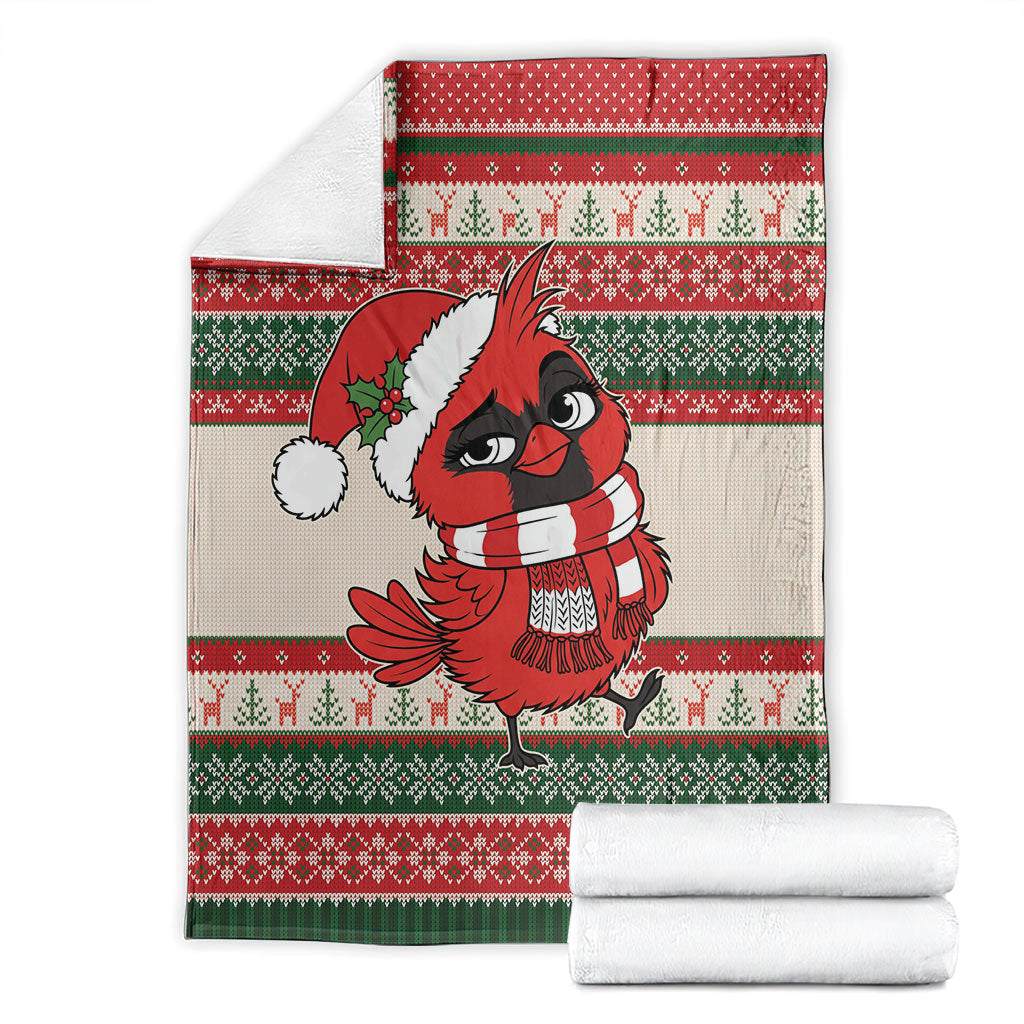Aussie Cardinal Christmas Blanket Festive Knitted Pattern Inspired