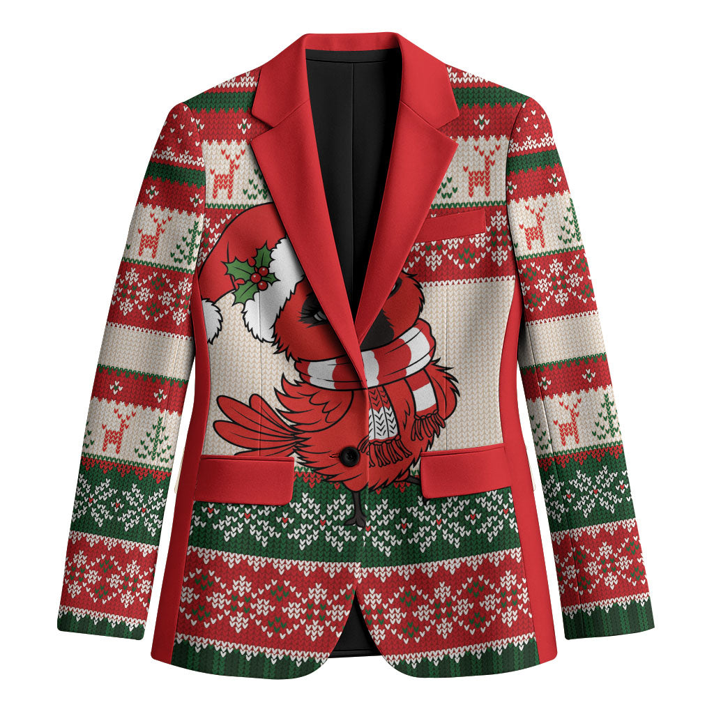 Aussie Cardinal Christmas Blazer Festive Knitted Pattern Inspired
