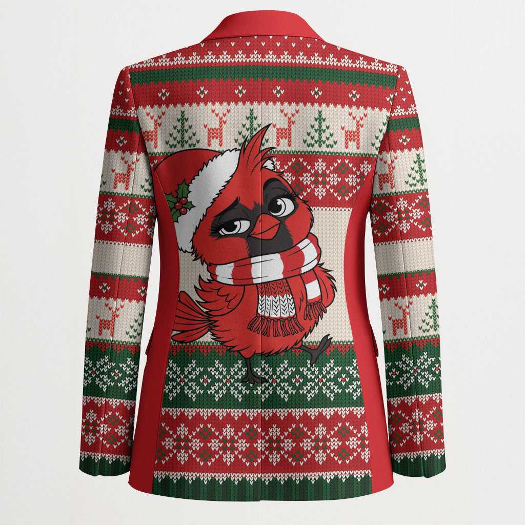 Aussie Cardinal Christmas Blazer Festive Knitted Pattern Inspired