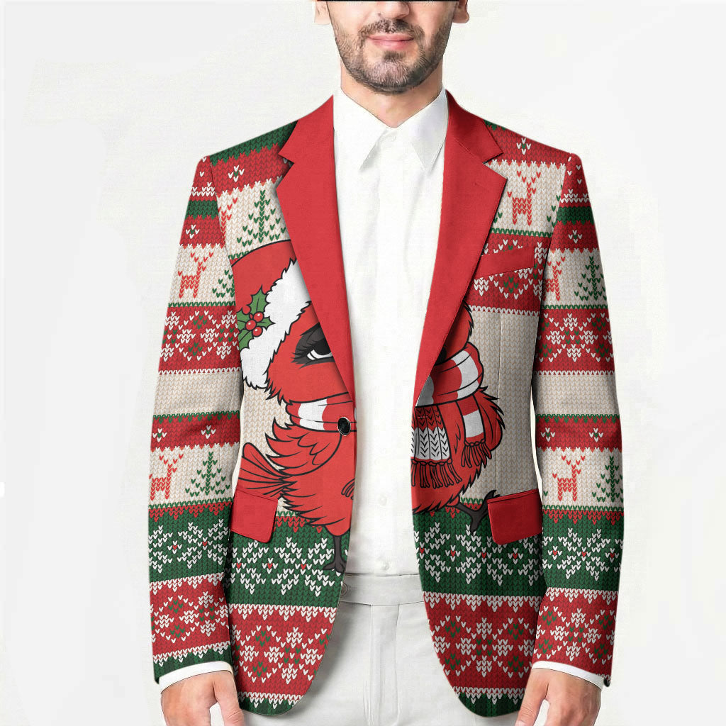 Aussie Cardinal Christmas Blazer Festive Knitted Pattern Inspired