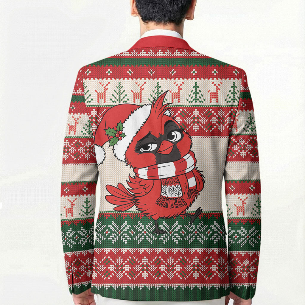 Aussie Cardinal Christmas Blazer Festive Knitted Pattern Inspired
