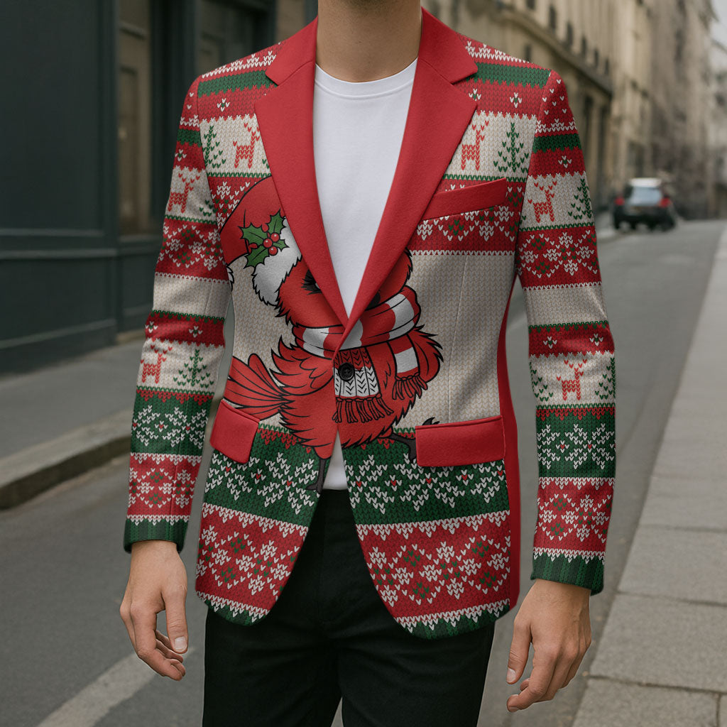 Aussie Cardinal Christmas Blazer Festive Knitted Pattern Inspired
