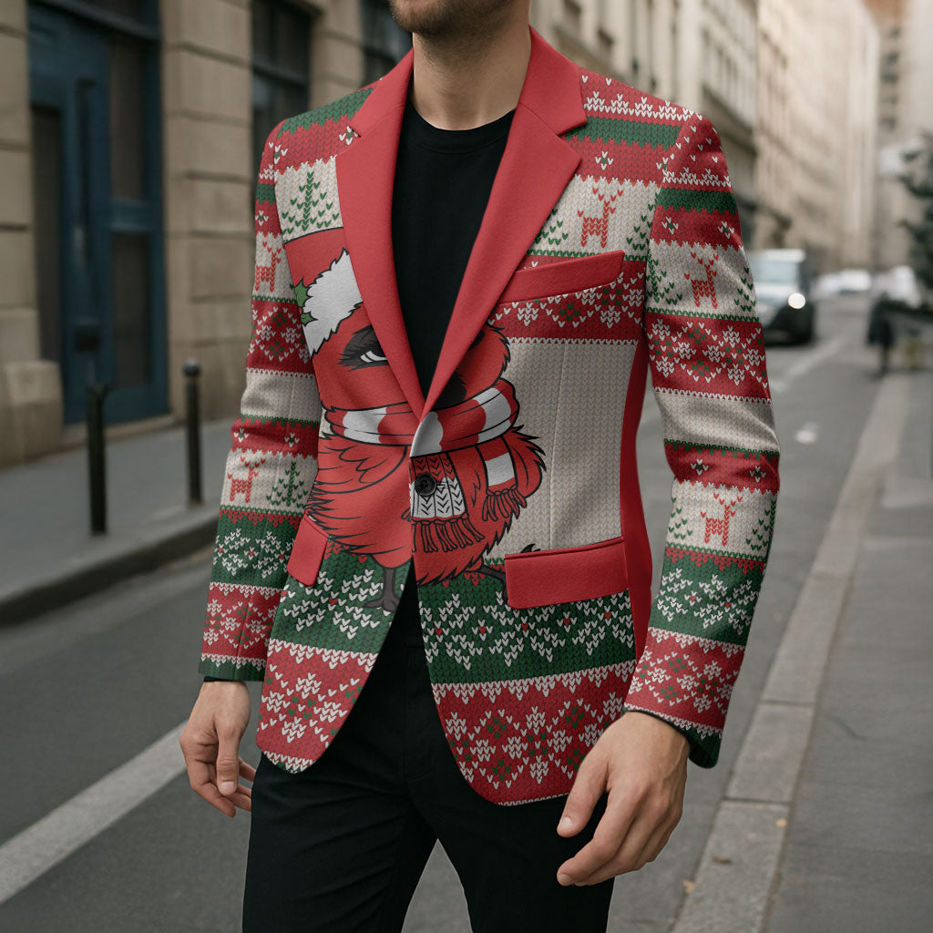 Aussie Cardinal Christmas Blazer Festive Knitted Pattern Inspired