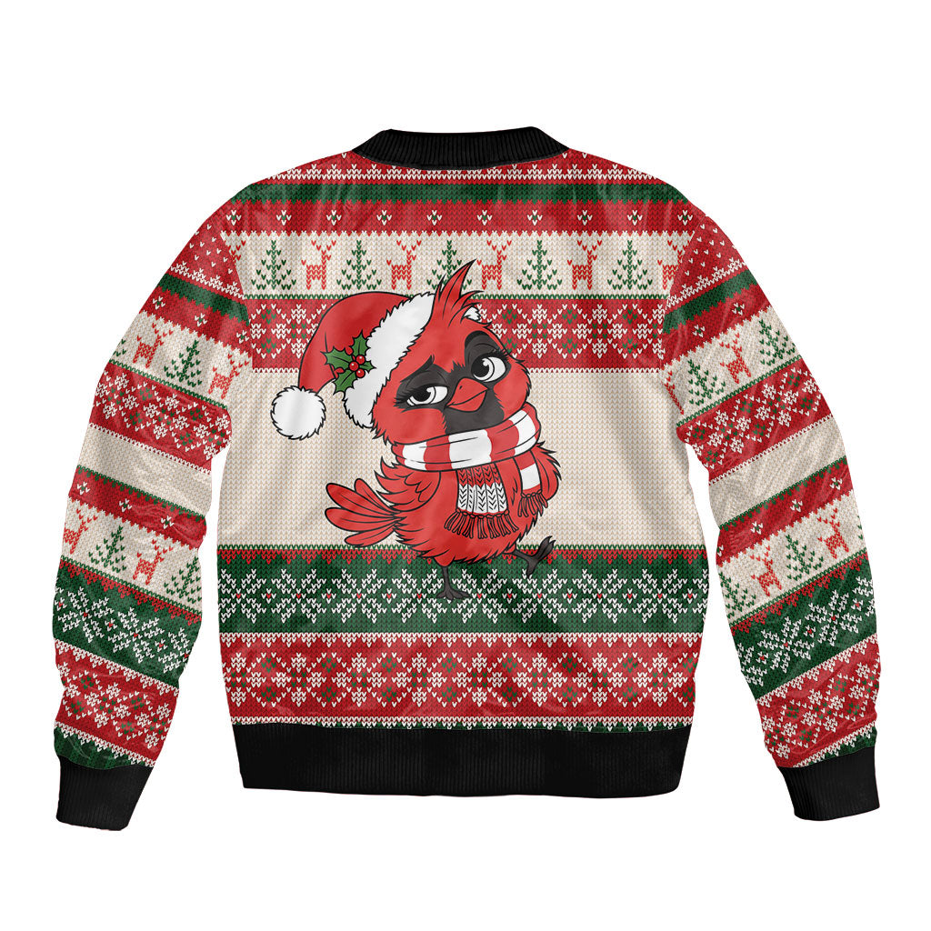 Aussie Cardinal Christmas Bomber Jacket Festive Knitted Pattern Inspired