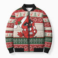 Aussie Cardinal Christmas Bomber Puffer Jacket Festive Knitted Pattern Inspired