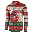 Aussie Cardinal Christmas Button Sweatshirt Festive Knitted Pattern Inspired