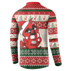 Aussie Cardinal Christmas Button Sweatshirt Festive Knitted Pattern Inspired