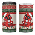 Aussie Cardinal Christmas 4 in 1 Can Cooler Tumbler Festive Knitted Pattern Inspired