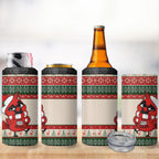 Aussie Cardinal Christmas 4 in 1 Can Cooler Tumbler Festive Knitted Pattern Inspired