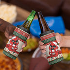 Aussie Cardinal Christmas 4 in 1 Can Cooler Tumbler Festive Knitted Pattern Inspired