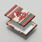 Aussie Cardinal Christmas Canvas Wall Art Festive Knitted Pattern Inspired