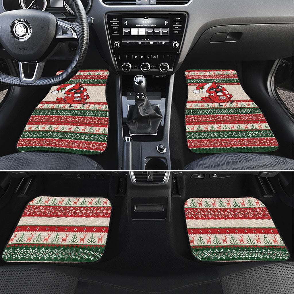 Aussie Cardinal Christmas Car Mats Festive Knitted Pattern Inspired